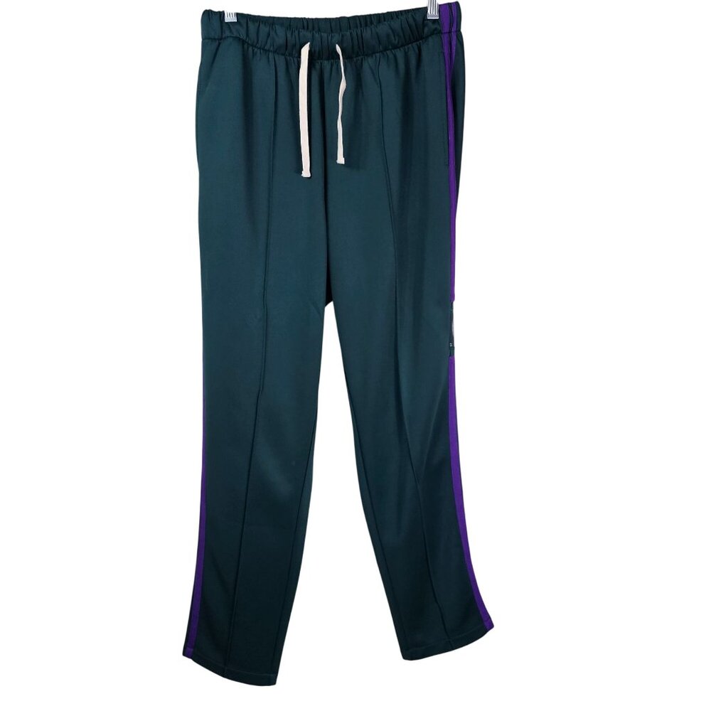 Ovadia & Sons‎ Track Pants L Green Purple Side Stripe Athleisure Designer Casual